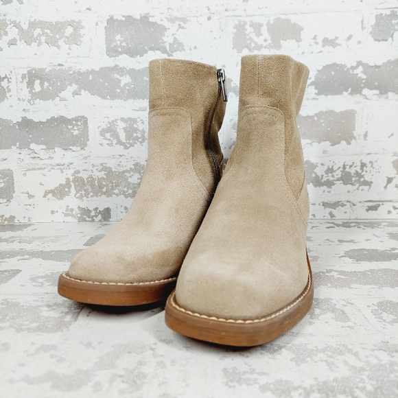 New Lucky Brand LK-Kazey Tan Suede Leathe Ankle Boots M170 - Picture 2 of 11